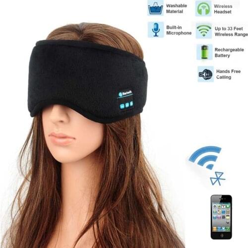 JINSERTA Wireless Bluetooth 5.0 Earphone Sleep Mask Phone Headband Sleep Soft Headphone For Listenting Music Answering Phone