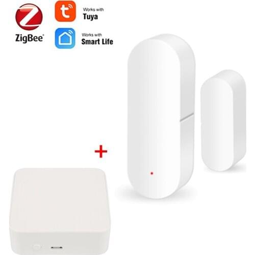 Door Window Sensor Zigbee Wireless Connection Smart Mini Door Sensor Work With Smart Life Tuya App For Android IOS Phone