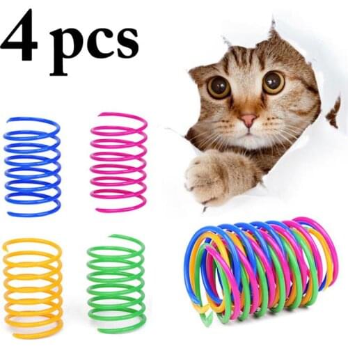 Dorakitten 4Pcs/Set Funny Cat Toys Cat Spring Toy Creative Cat Interactive Toy Pet Play Toys For Cats Pet Supplies Cat Favors
