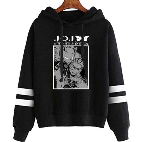 Jojo Bizarre Adventure Hoodie Japanese Anime Sweatshirt Manga Print Gothic Street Top