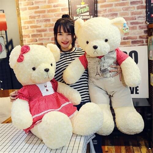 Fancytrader Big Soft Dressed Teddy Bear Toys Stuffed Plush Animals Bears Doll 90cm/70cm Kids Girls Gifts