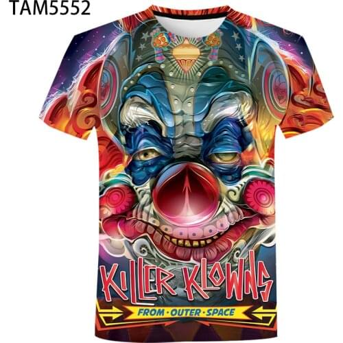 Killers klowns 3D Printing Summer New Mens / Womens Short Sleeve T-Shirt Street Boys Girls Childrens Hip hop funny Top