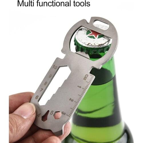 Creative EDC Card Tool Stainless Steel Bottle Can Opener Spanner Home Outdoor Key Chain Carry Multipurpose Small Gadgets