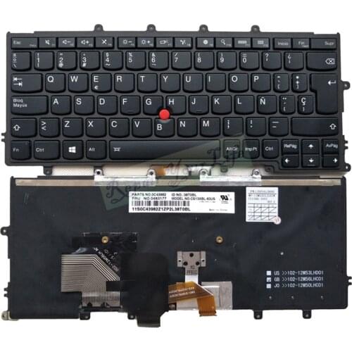 Laptop keyboard SP Spanish for lenovo x240 X240s X250 X260 X240I X230S X270 0C43982 04X0177 CS13XBL-8 backlit black accessories