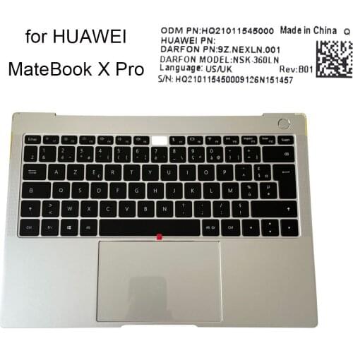 French azerty touchpad keyboard backlight for Huawei MateBook X Pro Mach-W29 W19 W19C MACHR-W19L Palmrest keyboards 9Z.NEXLN.001