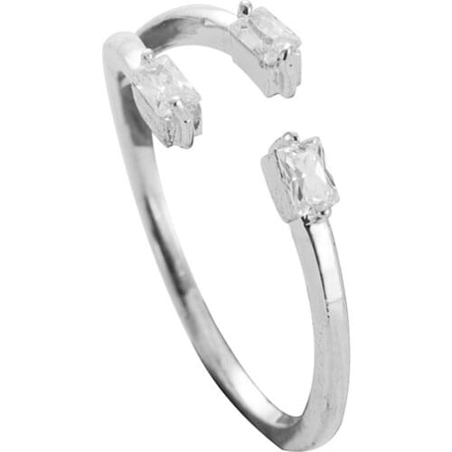 Austria Wedding Zircon Crystal Cross Opening Rings Gold Color Finger Resizable Engagement Ring Women Jewelry Wholesale Meajoe