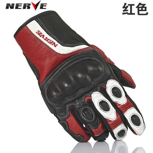 [SFK]nerve Motorcycle Glove 5 Colors TOP Leather Motocross Moto Road Racing Gloves Motorbike Protection Free shipping
