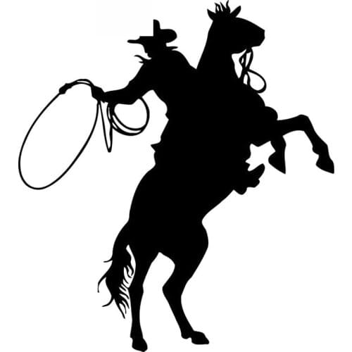 Handsome Cowboy Creative Art Decals High Quality Car Decoration Decals Personalized Pvc Waterproof Decals Black/white, 16cm*15cm