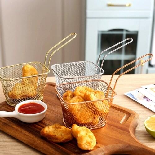 Square French Fries Fried Basket Snack Chips Potato Deep Frying Strainer Metal Food Filter Net Colander Kitchen Cooking Tool