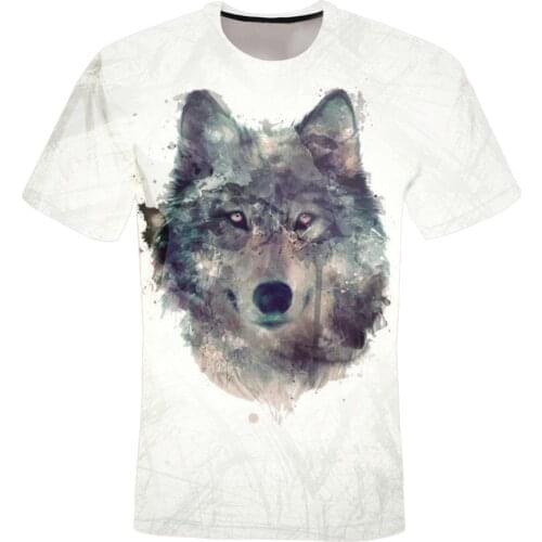 Summer evil wolf legend T-shirt top T-shirt mens short-sleeved casual mens T-shirt fashion streetwear hip-hop