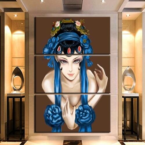 Wall Art Canvas Poster Print Chinese Peking Opera Painting on Canvas Picture Home Decor