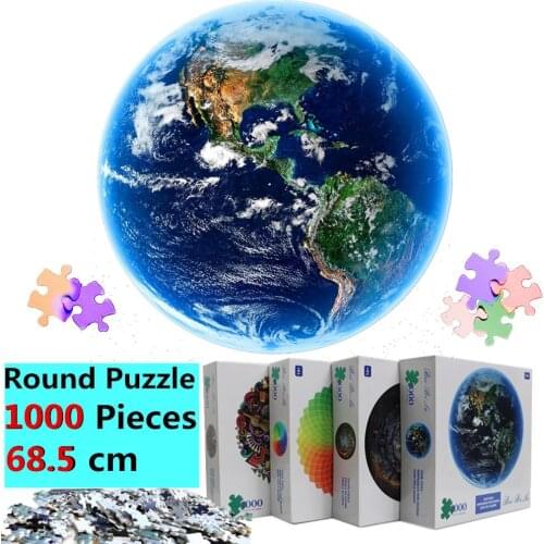 New Jigsaw Puzzle 1000 pieces Rainbow Round Puzzles For Adults Large Moon Reduce Stress Earth Puzzle Dropshippin Gift
