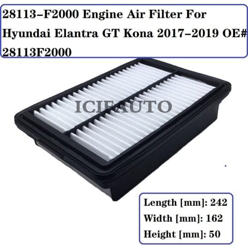 28113-F2000 New Engine Air Filter For Kia Soul Hyundai Elantra Veloster 19-20 OE# 28113F2000 / 28113-F0000 / 28113F0000