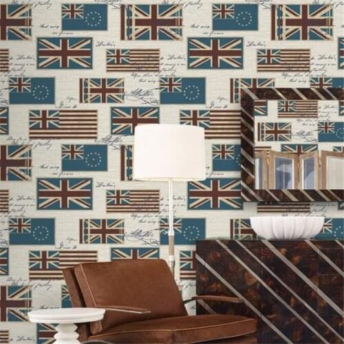 Beibehang wallpaper for walls 3 d Paper Wallpaper alphabet Mediterranean English Flag 3D wallpaper Room living room wallpaper 3d