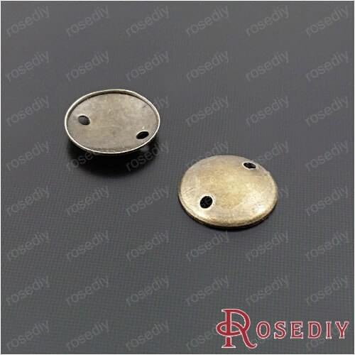Wholesale 8mm Antique Bronze Round with 2 Hoes Copper Flake Diy Jewelry Findings Accessories 100 pieces(JM6816)