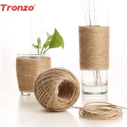 Tronzo Hemp Rope Wendding Party Favors 50M Natural Jute Twine Cord Gift Diy Burlap String Gift Packaging Supplies Party Favors