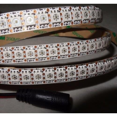 1 meter 144pcs SK9822 addressable led pixel strip,144pixels/m;WHITE PCB;waterproof by silicon coating;IP65