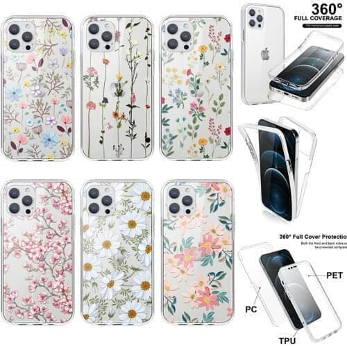 360 Full Silicone Pretty Flowers Case For Samsung Galaxy A51 A50 A52 S21 A21S A12 S20 FE S10 Plus A71 A32 A10 A31 A70 A40 S9 S8