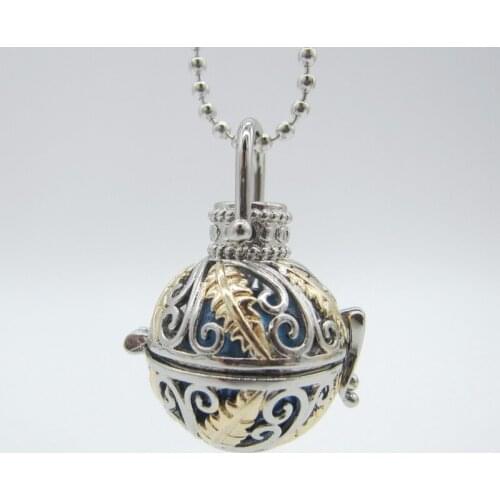 Different Designs Two Colors Golden and Rohdium Mixed Openable Locket Mexican Music Harmony Ball Necklace Gift