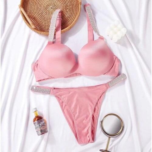 Richkeda Store New 2021 Seamless Bra Set For Women Underwear Push Up Lingerie Set Wire Free Bra And Panty Set Comfortable