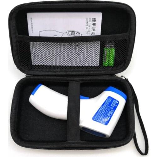 Forehead Temperature Gun Storage Bag Protection Box Portable Handbag Double Zipper Elastic Band Multifunctional Storage Bags