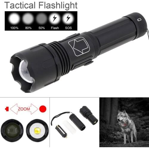 Waterproof Powerful P50 LED USB Rechargeable Mini Outdoor Tactical Hunting Flashlight Zoomable Waterproof 5-Modes 2021