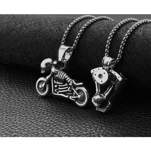 Titanium Steel Jewelry Retro Punk Mechanized Pendant Skull Chariot Hip Hop Street Fashion Fashion Jewelry