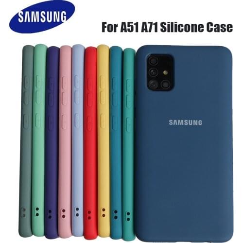 A51 A71 Case Original Samsung Galaxy A51 A71 Silky Silicone Cover High Quality Soft-Touch Back Protective Galaxy A51 A71