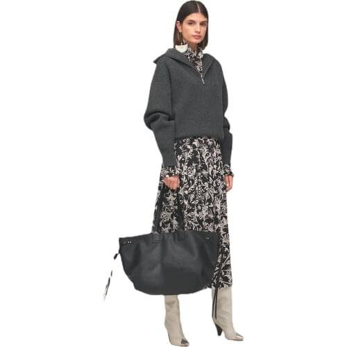 Women Skirt 2021 French Autumn New Style Retro All-match Floral Skirt Loose Fashion Pleated Skirt Women