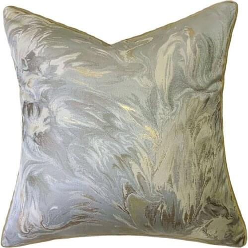 Deluxe Stars Pattern Shiny Smooth Dark Green Orange Hotel Decorative Pillow Case 45x45cm Home Sofa Chair Cushion Cover 1 pc Pack