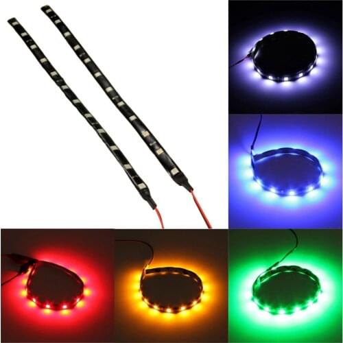 2* 5050 SMD 12 LED IP65 Waterproof Flexible Strip Light 12V 3W For Car Home 30cm
