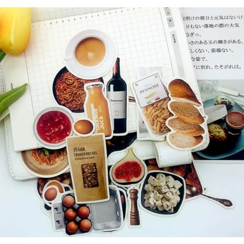 30pcs/bag DIY Scrapbooking Fresh Food Stickers My Happy Weekend Daily Series Album Journal junk Gift Decoration
