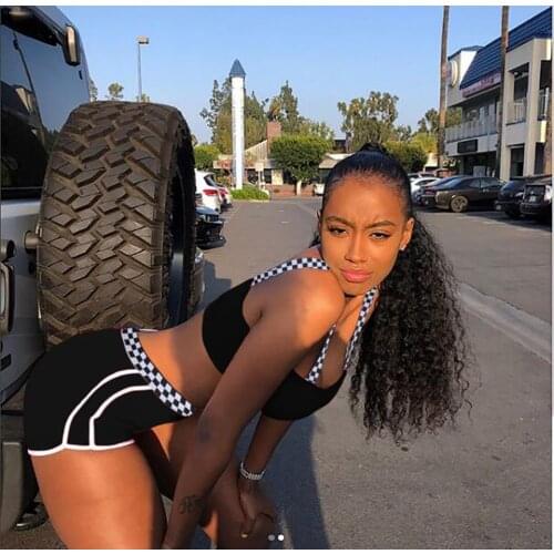 AHVIT New Style Printed Sexy Fashion Women Two Piece Set Sleeveless Square Collare Crop Top And Elastic Waist Short Pant MD-Y072