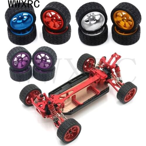 For WLToys 1:12 1:14 1:18 RC car accessories 124016 124017 124018 124019 144001 A959 and other metal upgrade wheels Rubber Tires