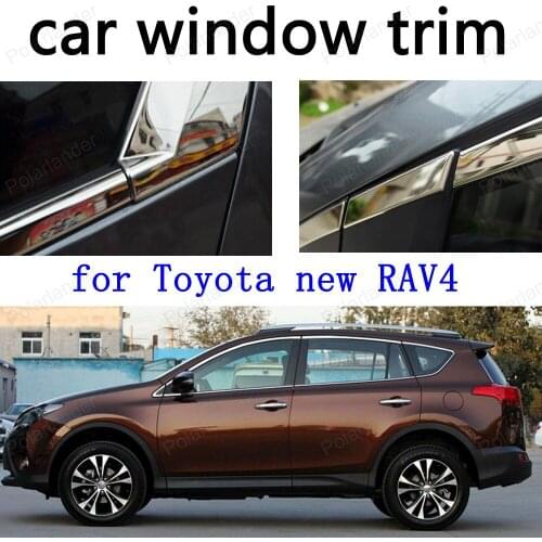 Car Exterior Accessories Decoration Strips Stainless Steel Window Trim for Toyota new RAV4 car stying