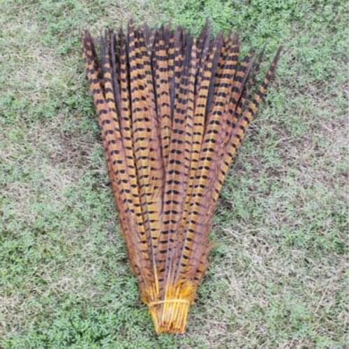 Free shipping 100 PCS long Yellow color pheasant tail feathers 22-24inches/55-60cm