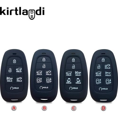 Silicone Car Key Case Cover for Hyundai Santa Fe Tucson NX4 Solaris Sonata Hybrid NEXO New Grand 2020 2021 Holder Keychain Shell
