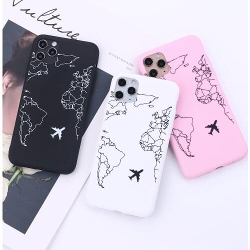 World Map Adventure Flight Postmark Phone Cover For iPhone 11 Pro Max X XS XR Max 7 8 7Plus 8Plus 6S 12 Soft Silicone Candy Case
