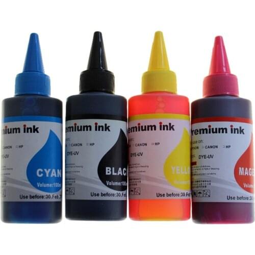 4 X 100ML BK C M Y Dye Ink 34XL (T3471 T3472 T3473 T3474) refill for Epson WorkForce Pro WF-3720DWF WF-3725DWF Printer