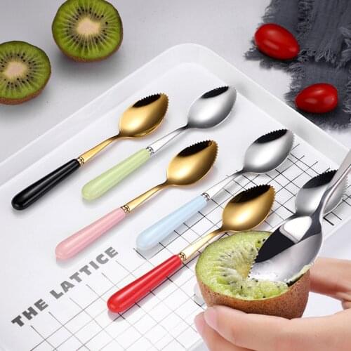 Baby Gadgets Tableware Children Utensil Stainless Steel Toddler Dinnerware Scraping fruit puree spoon Infant Food Feeding