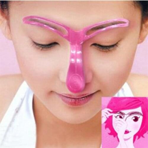 1PC Random Color Creative Popular Eyebrow Shaping Stencil Women Lady Eyebrow Shaper Makeup Kit Tool