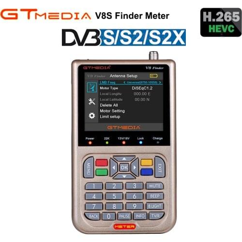 GTMEDIA FREESAT V8 Finder Meter DVB-S2 Satellite Finder 3000mA Battery DVB-S2X H.265 Sat Finder 1080P HD Digital DVB-S Satfinder