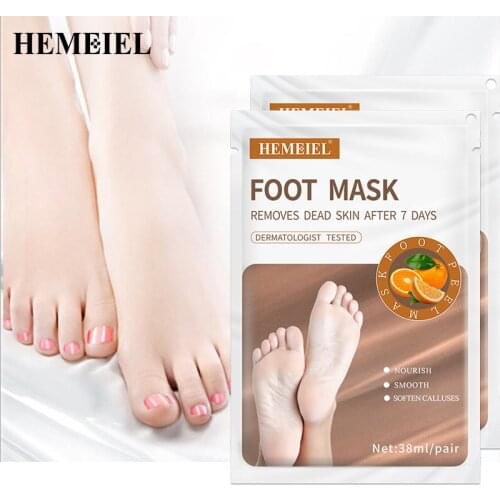 HEMEIEL 2Bag=4pcs Foot Peeling Mask Exfoliating Foot Mask Socks For Pedicure Socks For Feet Skin Care Feet Dead Skin Removal