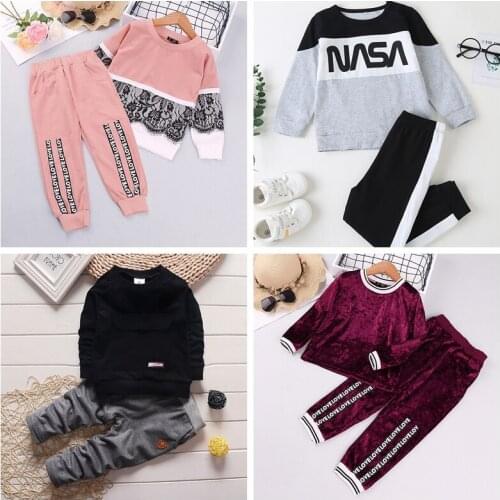 Boys Cotton Clothes Girls Sets Outfit Casual Tops +Pants Suits 2PCS Children Clothing Fashion Long Sleeve Kids Spring Costume