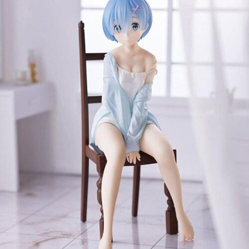 Kawaii Re:Life In A Different World From Zero Japan Anime Figure PVC Toys Cute Pajamas Chair Sexy Rem Doll Room Decor Boy Gifts