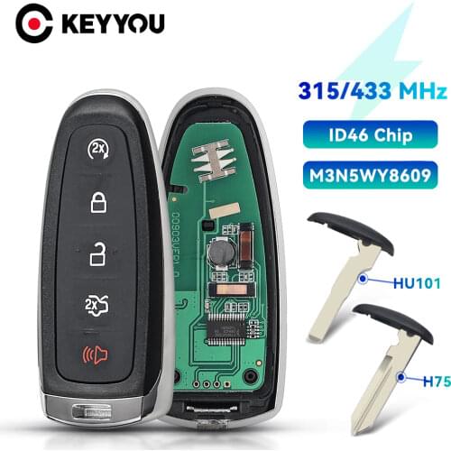 KEYYOU Smart Remote Key Fob M3N5WY8609 315Mhz For Ford Edge Escape Explore Expedition Flex Focus Taurus Car Keyless Hu101 Blade