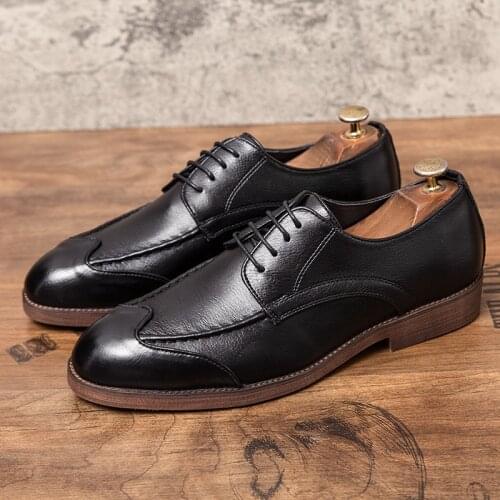 Mens Leather Shoes Classic Hand Stitched Fashion Business Office Oxford Shoes Tassel Party Breathable Elegant Casual Shoes