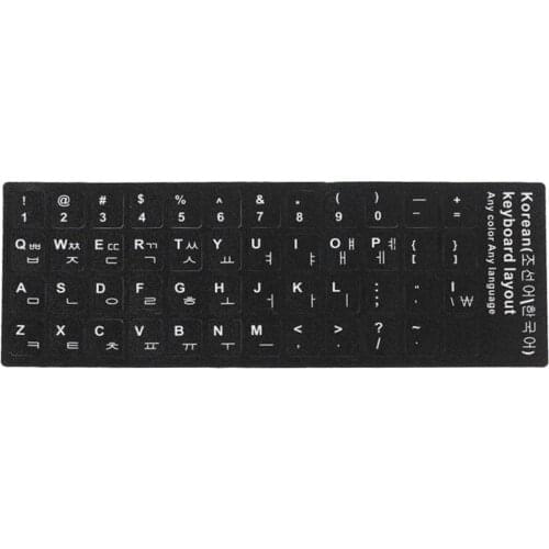 Hot Korean Language White Letters Standard Keyboard Stickers For Laptop Computer Keyboard Replacement Protective Film Decoration