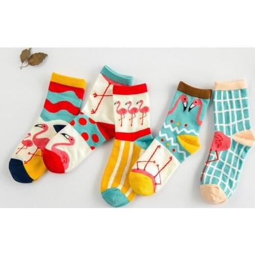 3D Print Casual Socks Flamingo Women Durable Socks Cute Low Cut Ankle Sock Cartoons Casual Type Teenager Socks