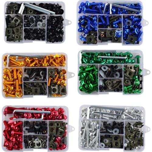 NEW 177Pcs Motorcycle Bodywork Screws Fairing Bolt Kit for Motorcycle 6 colors